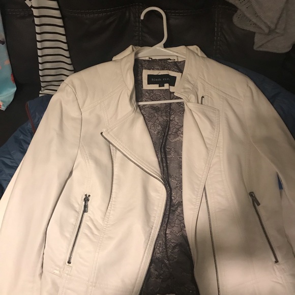 White Faux Leather Jacket - Picture 3 of 3